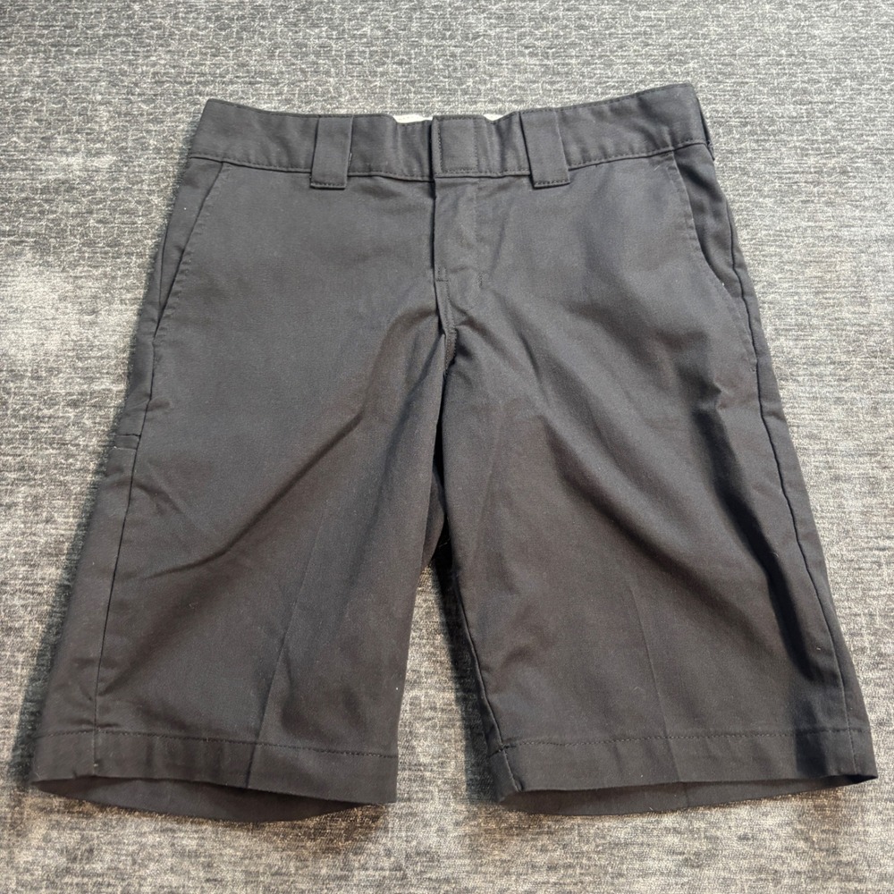 Dickies Mens Slim Fit Work Shorts Black Size 30 Flat Front Twill Utility Casual